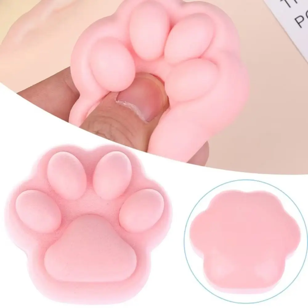 Jouet spongieux de décompression de patte de chat rose pour enfants, rebond lent, pied de chat, support doux, pincement des doigts, jouets de libération, mignon, petit