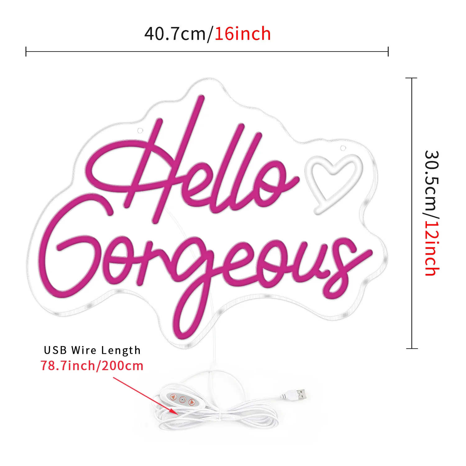 Hello Gorgeous: رومانسي وملفت للنظر على الطراز النيون، مثالي لتزيين غرفة النوم أو زاوية التجميل لضبط المزاج. مثالي #5