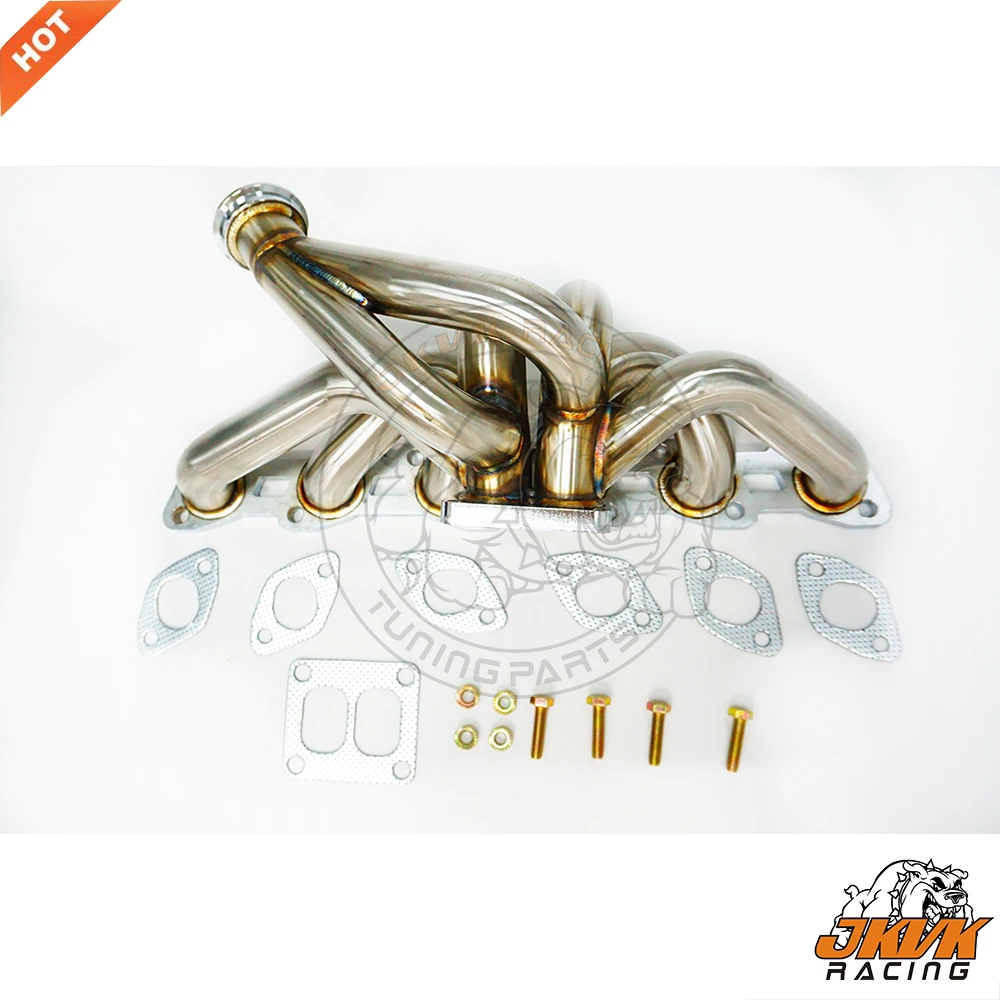 JKVK RACING SS304 3mm thick steam pipe 240sx S13S14 R31 R32 RB25DET RB20DET Top Mount Manifold T4 TWIN SCROLL Flange With  89-99