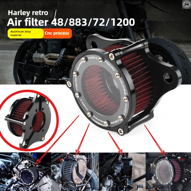 

Motorcycle Air Filter CNC Air Cleaner Intake System Kit for Harley Sportster All Models 2004-2020 XL883 XL1200 48 72 Accessories