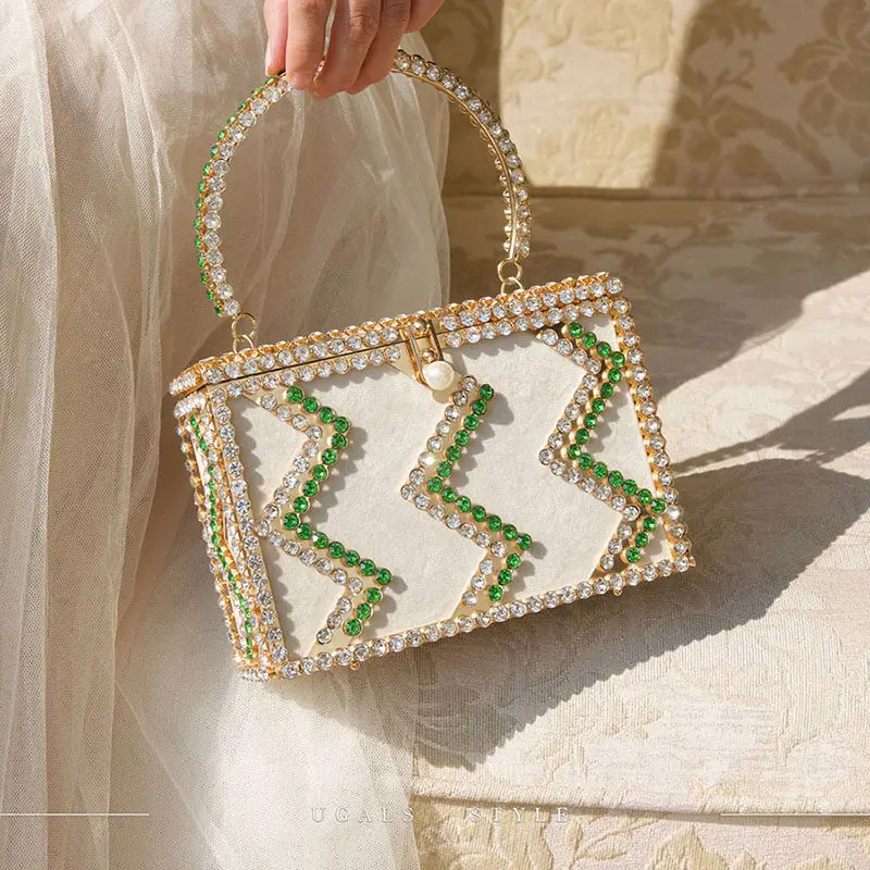 

Сумка-ведро с бриллиантами, красочная вечерняя сумка с кристаллами, металлическая клетка, женская сумка, кошелек-клатч для свадебной вечеринки, сумка через плечо