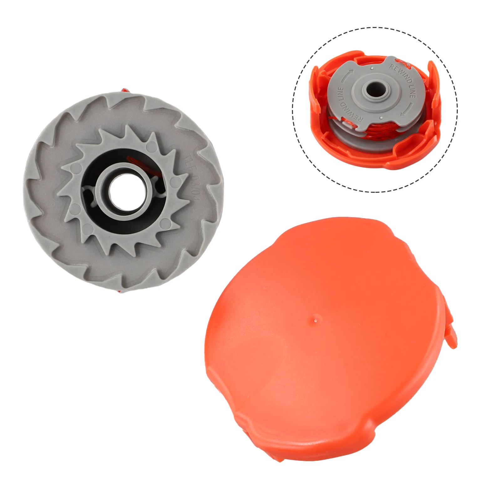1 Set Replacement Spool And Line Kit With Cap Cover For Flymo Trim Auto And Power PWT23 String
