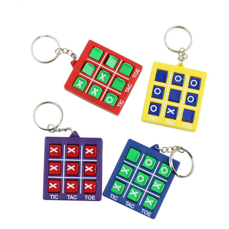 Creative Fun Game OX Chess Key Chain Parent-Child Interaction Board Game Children Puzzle Toys Kids Smart Game Pendant Gift