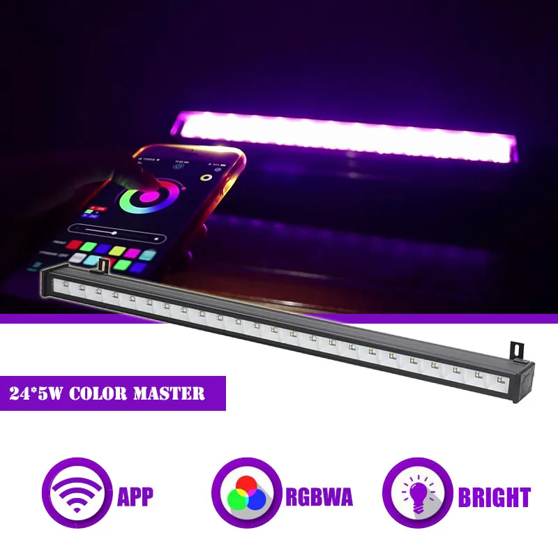 

24*5W 12*5W RGBWA LED Bar Stage Effect Lighting For DJ Party Holiday Wedding Club Disco App Control Outdoor Waterproof Wall Wash