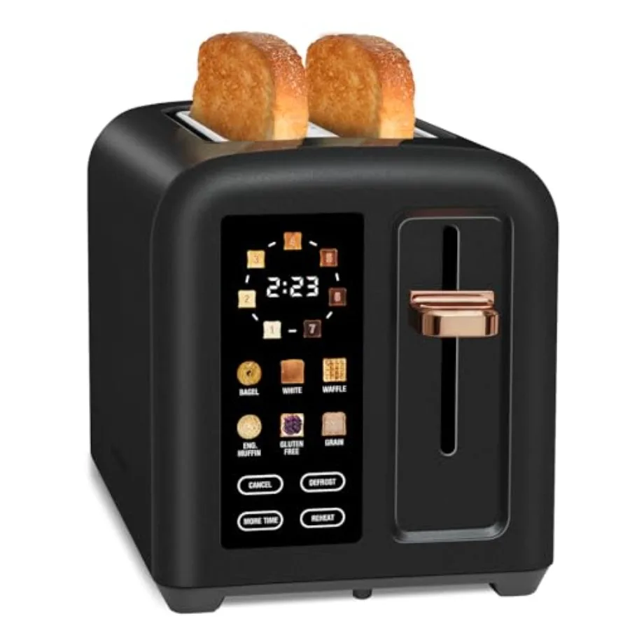 

2-Slice Touch Control Stainless Steel Toaster with LCD Display 50 Faster Heating 1.4'' Wide Slots Enhanced Timer Functions Remo