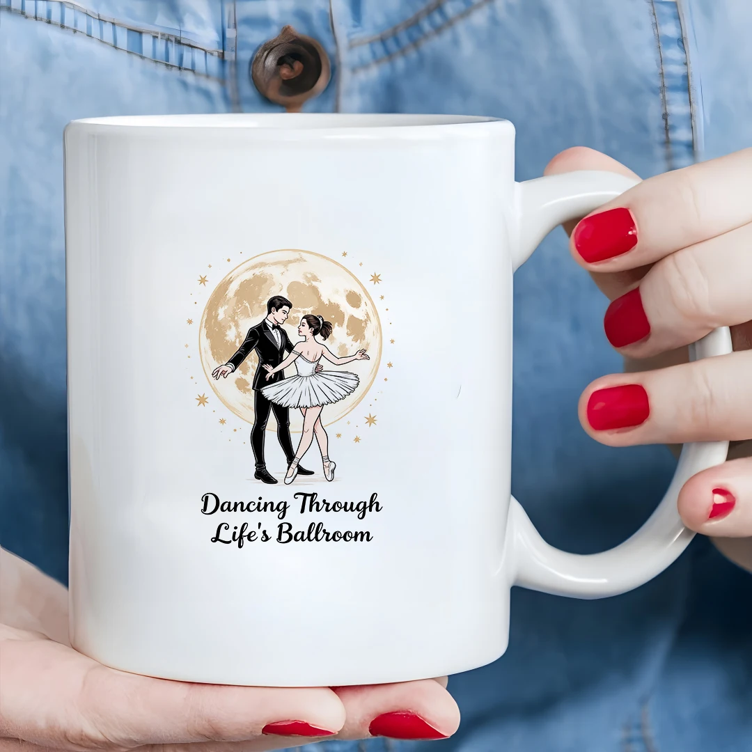 

11oz Cup + Romantic Moon Dancer Illustration Cup + Kids Cold & Hot Drink Cup - Christmas Gift for Family & Office