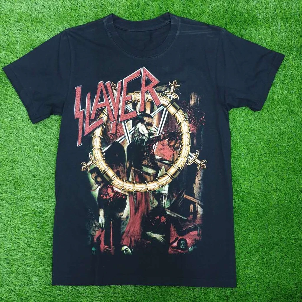 

Moto Slayer Reign in Blood 30th Anniversary Skull Album Limited Edition Rock Band Shirts High-Quality Rockers T-Shirt Fender