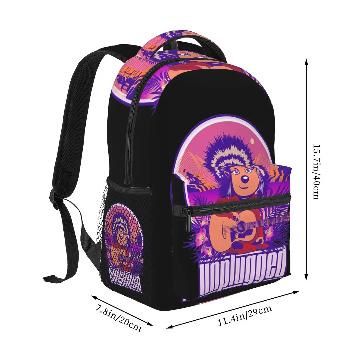 Sing 2 Ash Unplugged Retro Backpacks Boys Girls Bookbag Students School Bags Cartoon Kids Rucksack Shoulder Bag Large Capacity