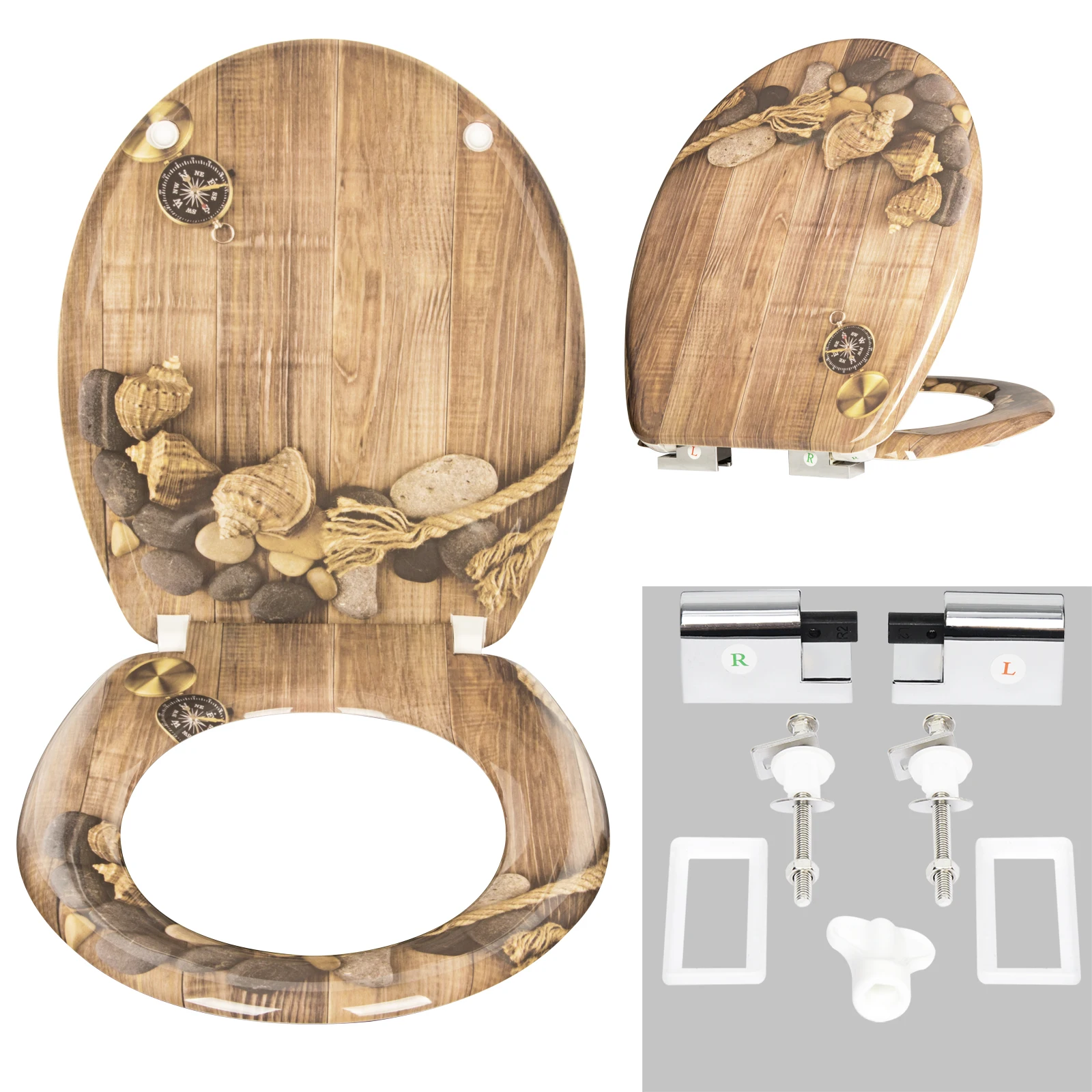 WOLTU 1 Stück WC-Toilettensitzabdeckung mit Soft-Close-Funktion, universeller Toilettendeckel, verdickter Ersatz, U-förmiges PP-Board für Badezimmerzubehör – Detail 25
