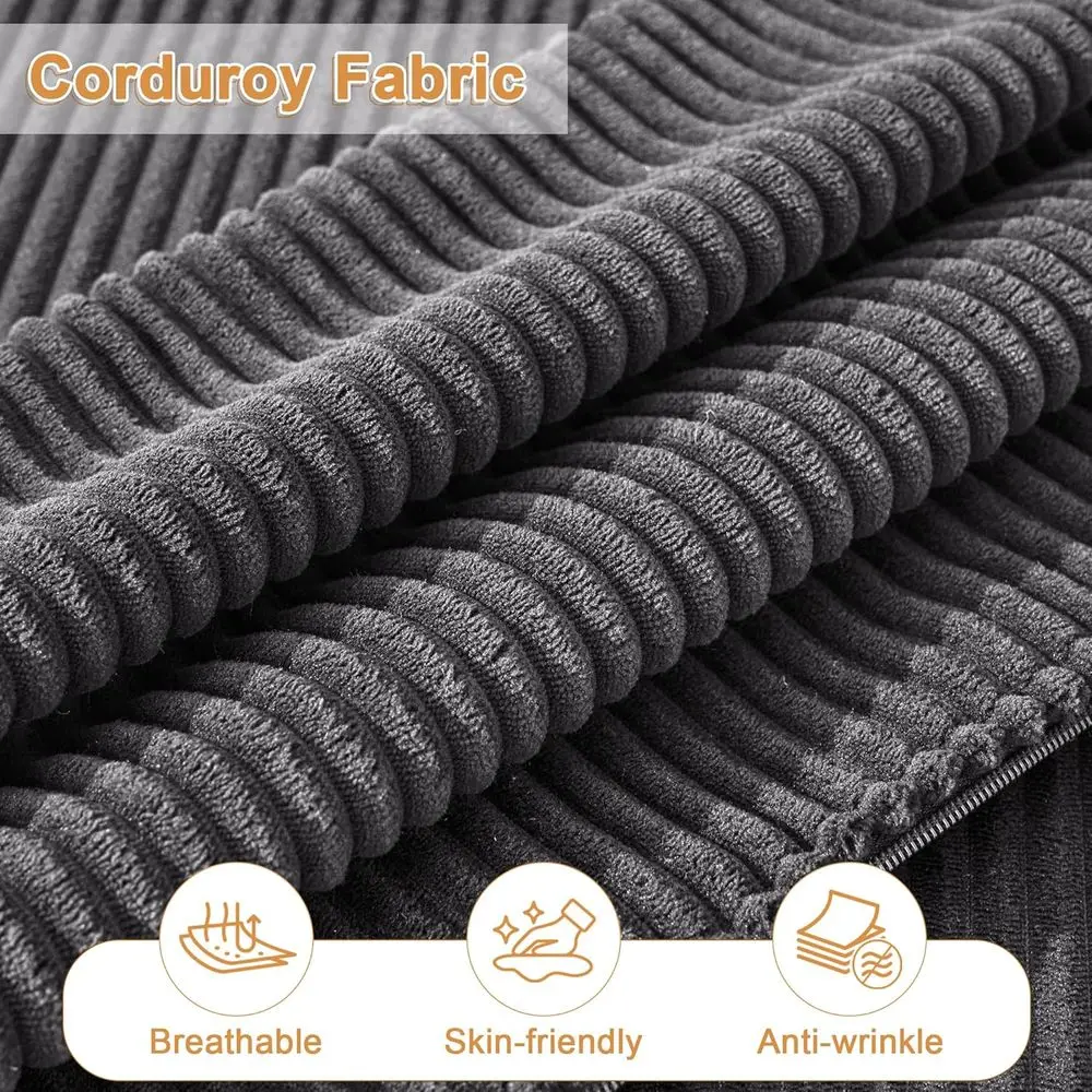 Deep Seated Cloud-Inspired L-Shape Sofa, Grey, for Living and Bedroom Comfort