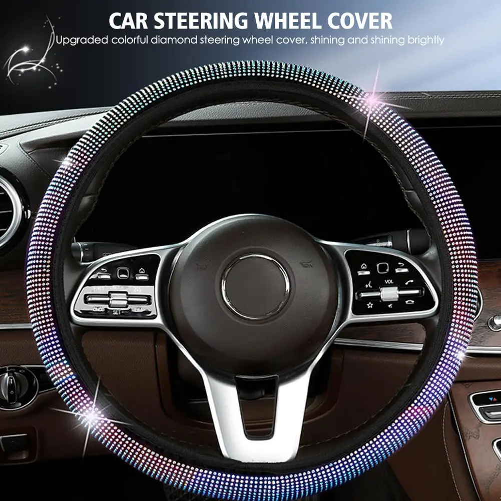 Summer Diamond-encrusted Car Steering Wheel Cover Elastic Inner Is Suitable For Steering Wheel With Diameter Z2A9