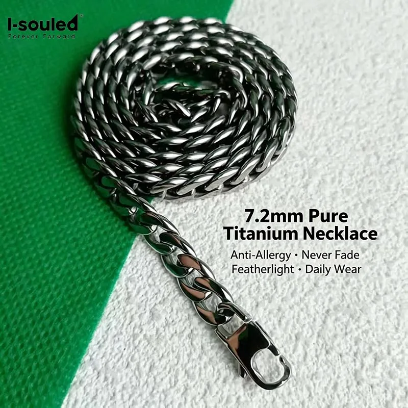 

Men's 7.2mm Pure Titanium NK Necklace Anti-Allergy Fade-Resistant Fashion Minimalist Pendant Daily Wear Jewelry