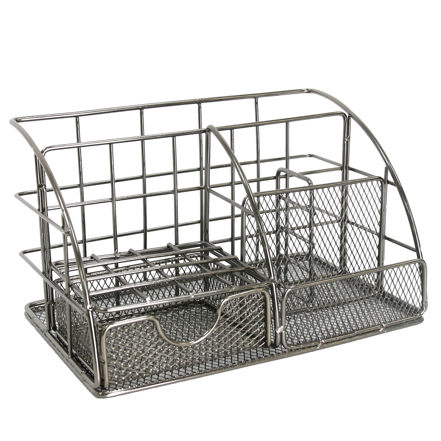 منظم سطح المكتب المعدني باللون الرمادي الشمالي، شريط ملفات متعدد الوظائف، رف تخزين اللوازم المكتبية، حامل القرطاسية ومستحضرات التجميل، Co