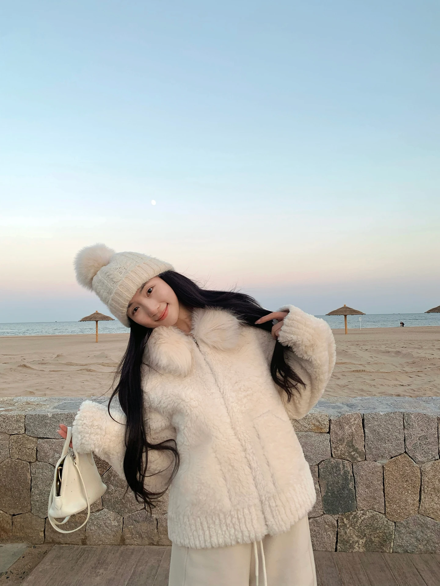 

Teddy Bear Lamb Fur Jaet Detachable Collar Casual Loose Fit Warmth Women's Autumn Winter Faion ort Outerwear