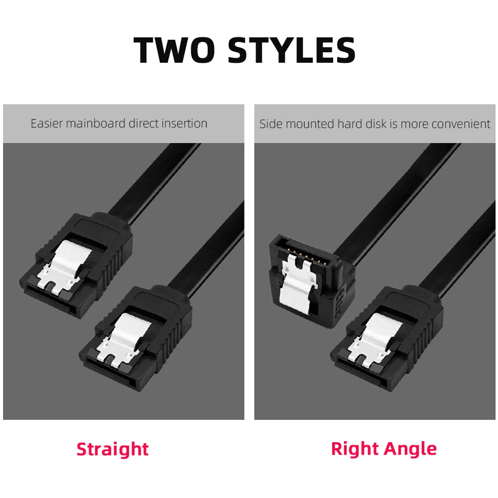 SSD HDD SATA 3.0 III Data Cable to Hard Disk Drive Cord Sata3 Straight Right Angle 6Gb/s Motherboard Transmission Adapter