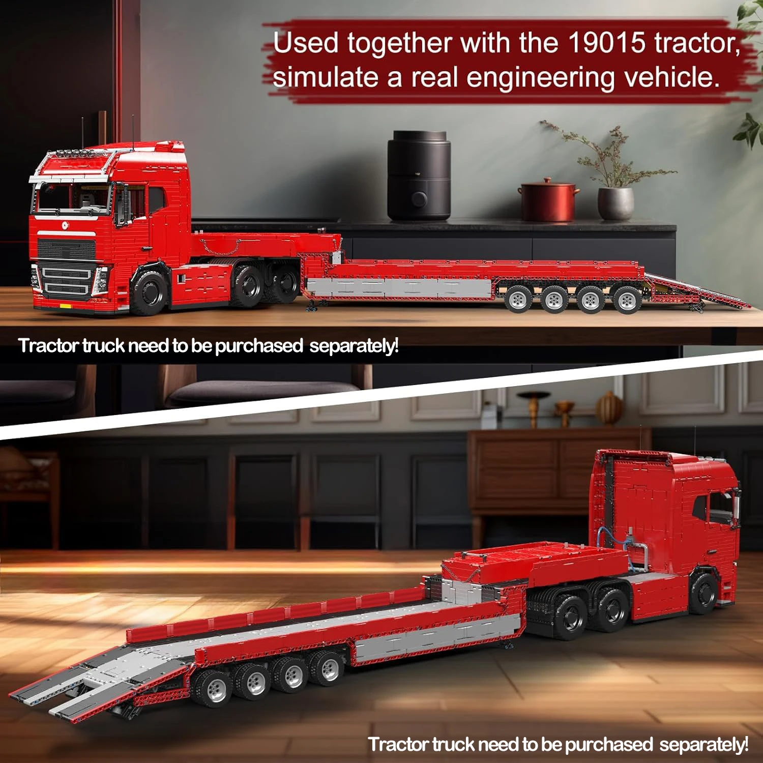 قوالب كينج ترايتر لبنات بناء جرار ، نموذج شاحنة ، طوب مجمعة تصنعها بنفسك ، مجموعة ألعاب تعليمية مبتكرة ، T MOC