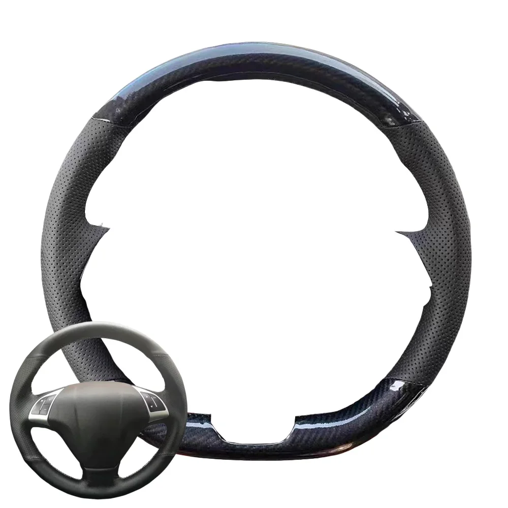 Auto Lnterior Accessories Hand-Stitched Doblo Opel Combo Grande Punto Linea Vauxhall Black Steering Wheel Cover For Fiat Bravo