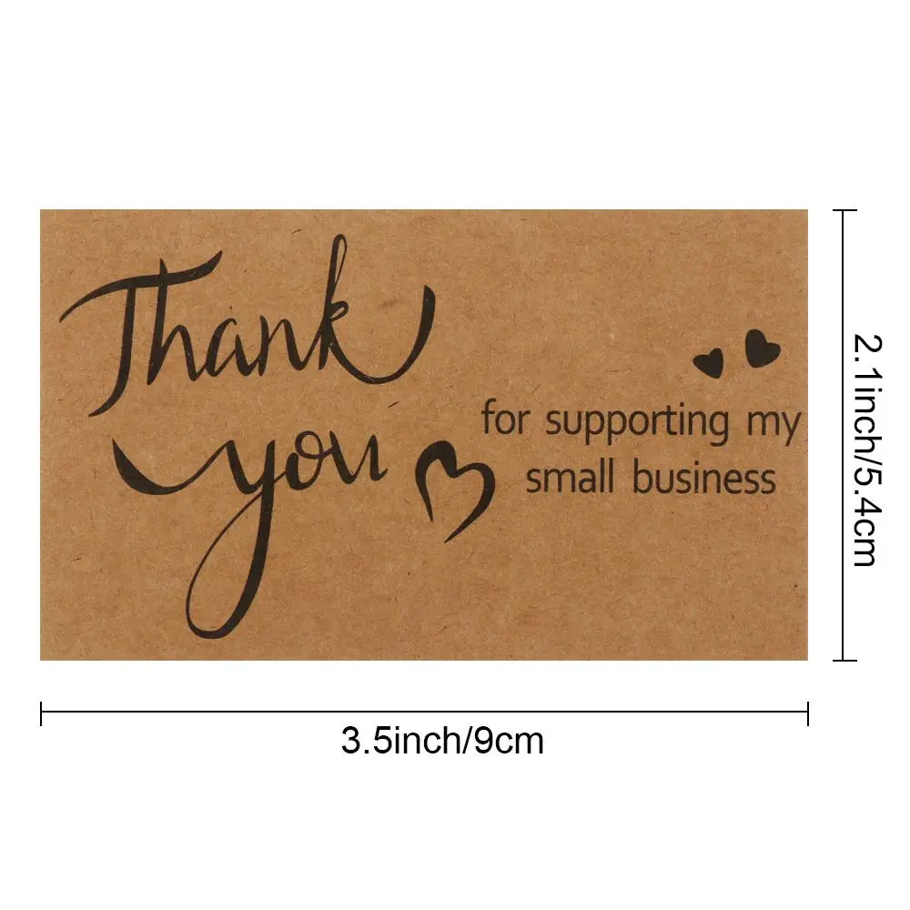 30pcs Kraft Paper Business Thank You Card Enterprise Store Greeting Labels Wholesale Custom Gift Decoration Party Supplies