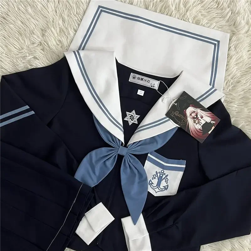 2023 Jk Kawaii Japanese Harajuku Sailor Suit Uniform Summer Long Short Sleeve Authentic College Style Girl Woman Jkfashion