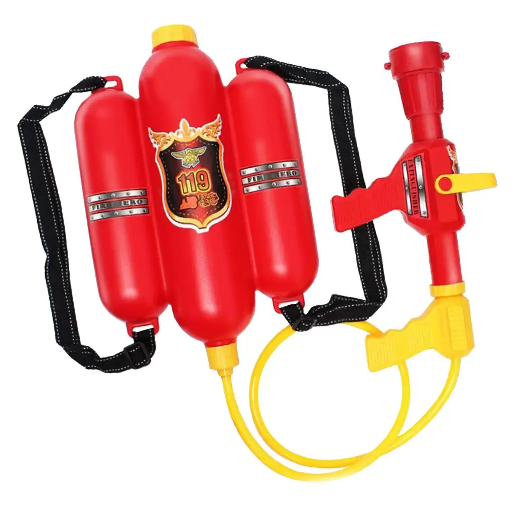 Fireman Toys Backpack Water Extinguisher with Nozzle and Tank Set Children