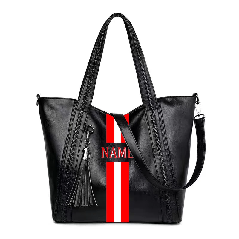 tote bag Big Shoulder Bags A+++ Leather DIY Customized handbag personalized bag initials stripes Women Handbags Ladies Shopping