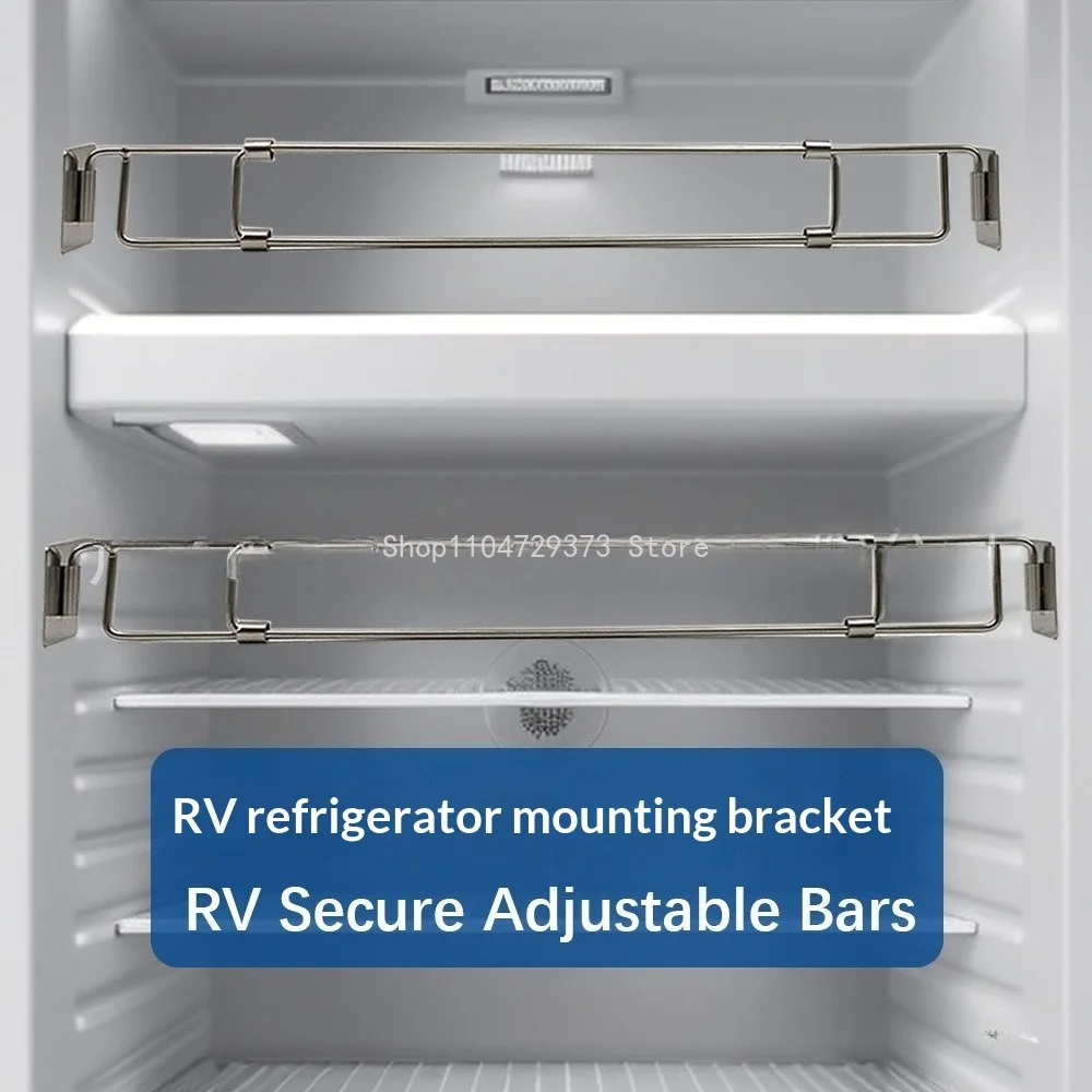 Barras seguras ajustables para refrigerador RV, estabilizador retráctil de acero inoxidable para Camper, accesorios para refrigerador, 1 Uds.
