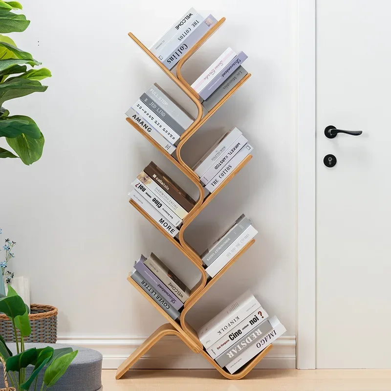 Creative Tree-Shaped Bookshelf Decoraction Bookshelf Book Storage Shelf Floor Multi-Layer Booksheves Bookcase