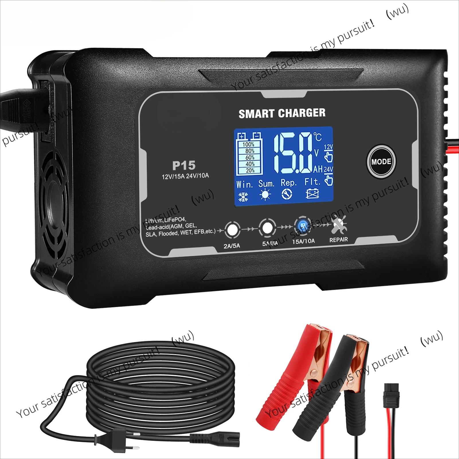 

12 В-24 В 35 А/25 А/20 А/15 А/10 А зарядка автомобильного аккумулятора ЖК-дисплей автоматический импульсный ремонт зарядка Lifepo4 AGM литий-свинцовый аккумулятор