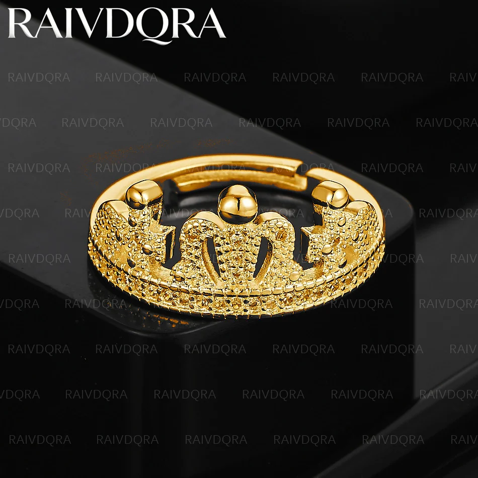 Bague de mariage couronne plaquée or 18 carats pour femmes, bijoux à la mode, accessoires de fiançailles, cadeaux
