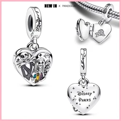 Disney-Bracelet à breloques en argent regardé 925 pour femme, perles pendentif, convient à Pandora original, cadeau de bijoux à bricoler soi-même, nouveau, offre spéciale, 925