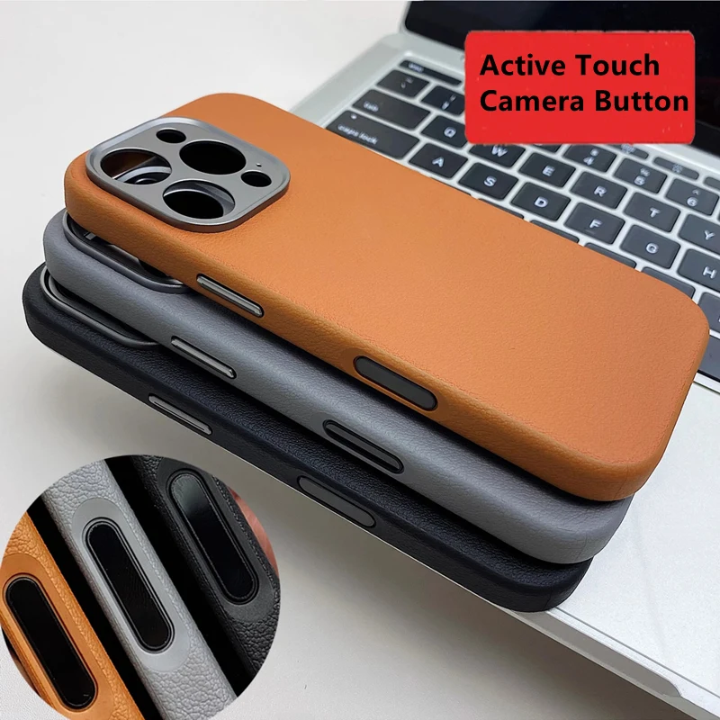 

Противоударный чехол с объективом из магнитного сплава для беспроводной зарядки для iPhone 17 17Pro Max 16 Pro, активная сенсорная камера, кнопка, жесткий чехол для ПК