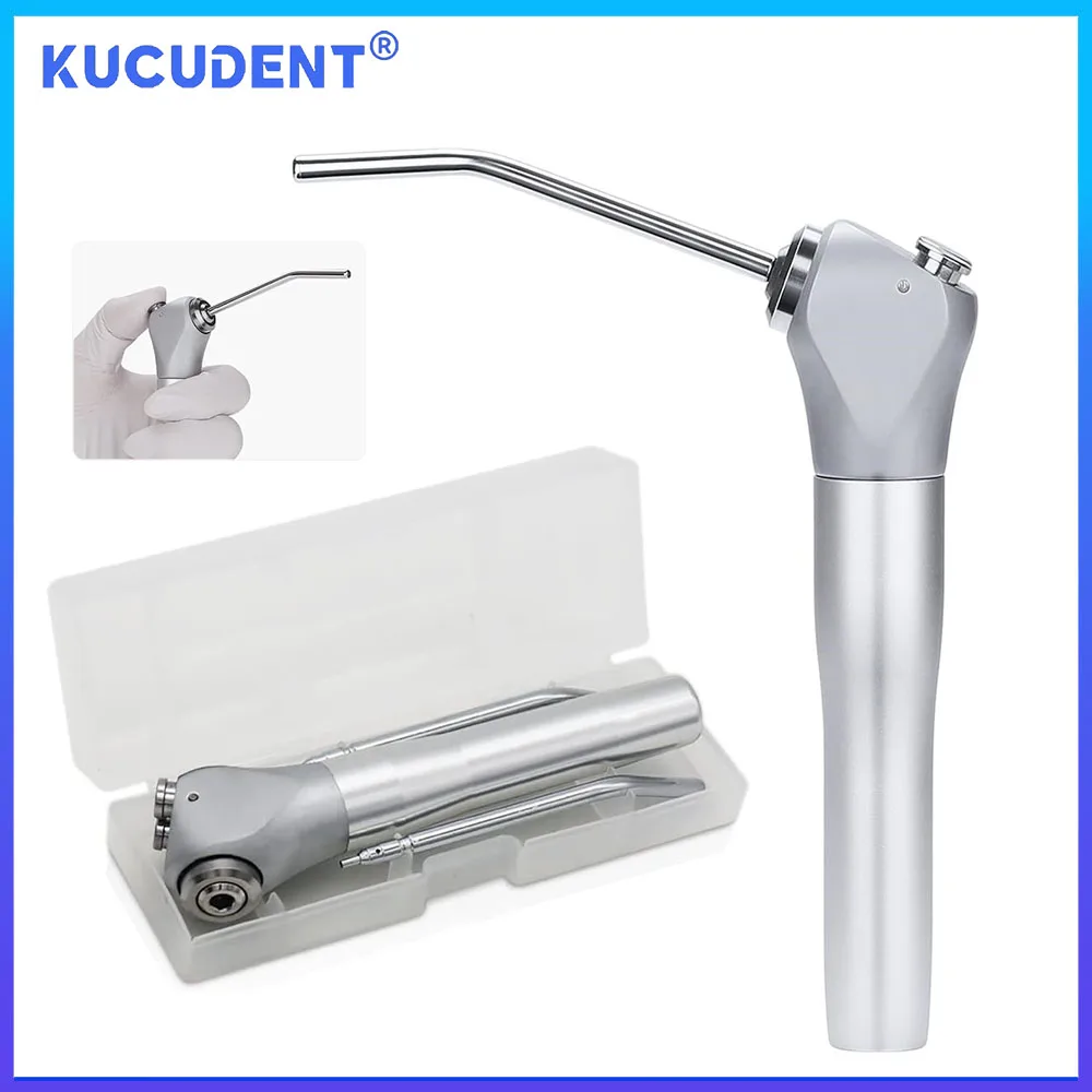 

KUCUDENT Dental 3 Way Syringe Triple Air Water Spray Syringe with 2 Metal Alloy Tips Tube Nozzles Dentistry Teeth Cleaning Tool