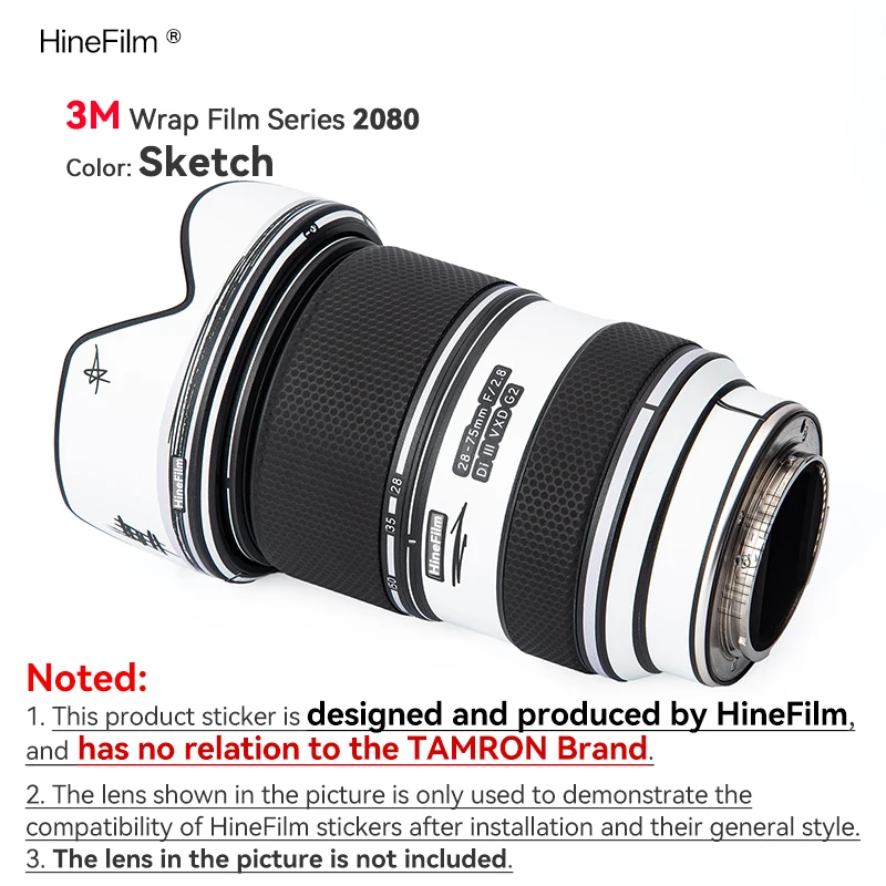 Hinefilm Skin für Tamron 28–75 28–200 Objektivaufkleber, schützende Aufkleberhaut 35–150 70–180 Objektivschutz 35150, Abdeckungsaufkleber 150500 – Detail 14