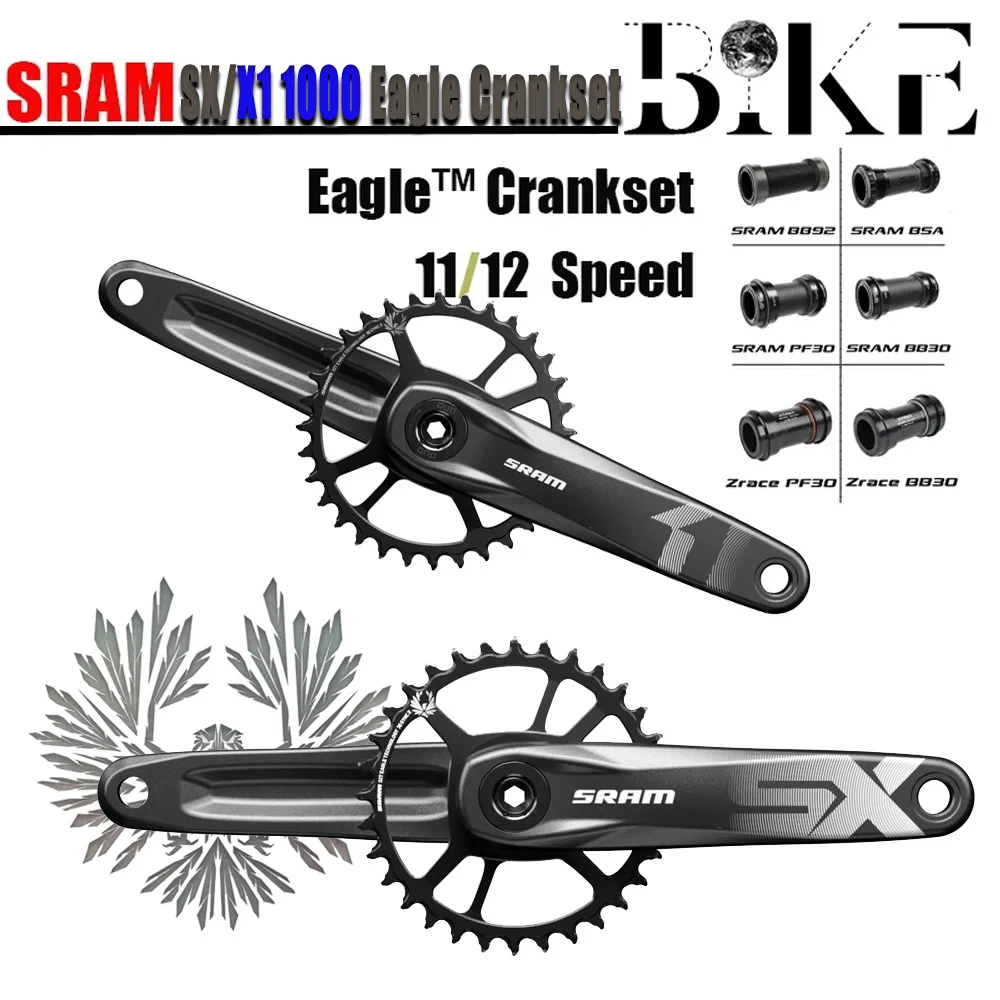 SRAM SX X1 1000 Eagle Crankset 12 Speed 12V DUB 34T 32T 170mm 175mm Boost 3mm 6mm Offset Steel Chainring BB Bicycle accessories