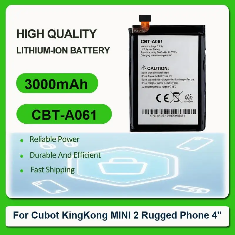 Replacement Mobile Phone Battery For Cubot KingKong MINI 2 Rugged Phone 4