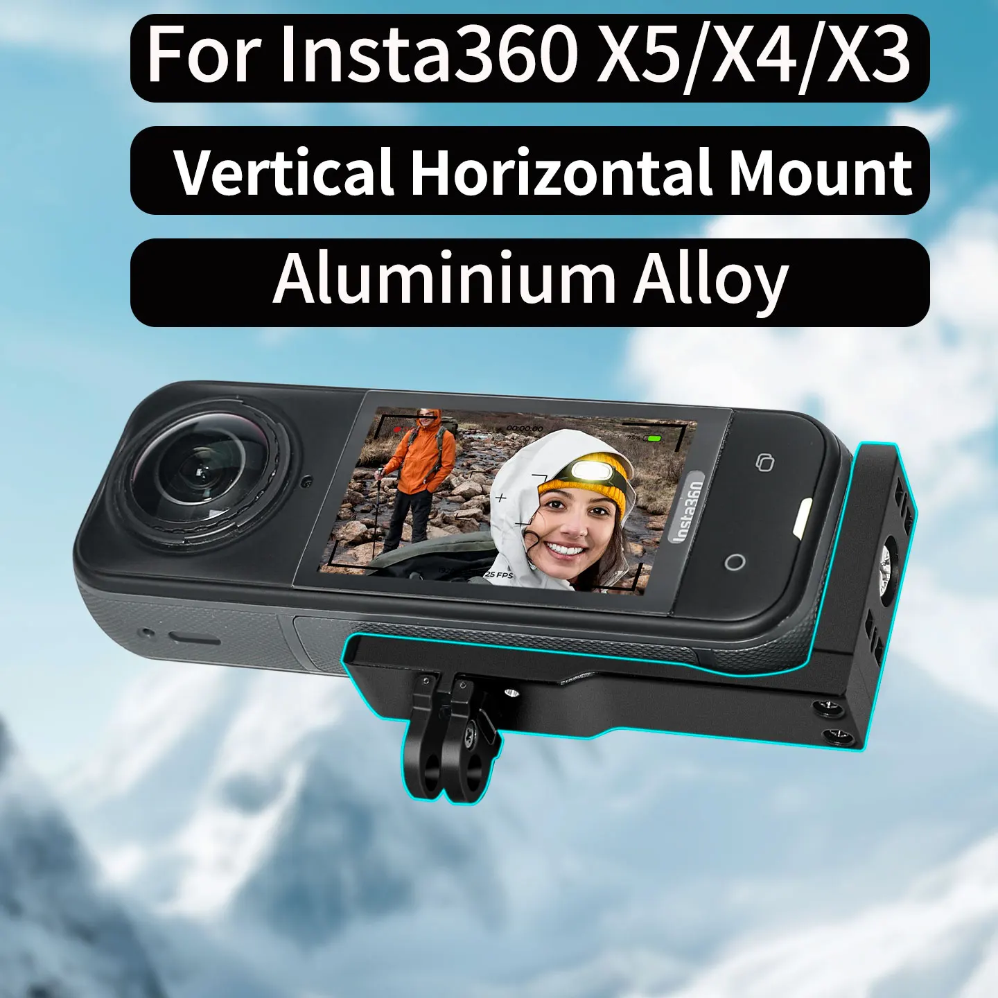 Vertical Horizontal Mount Aluminum Alloy Mount Accessories Quick Release Mount For Insta360 X5/X4/X3 Magnetic Adapter L-shaped
