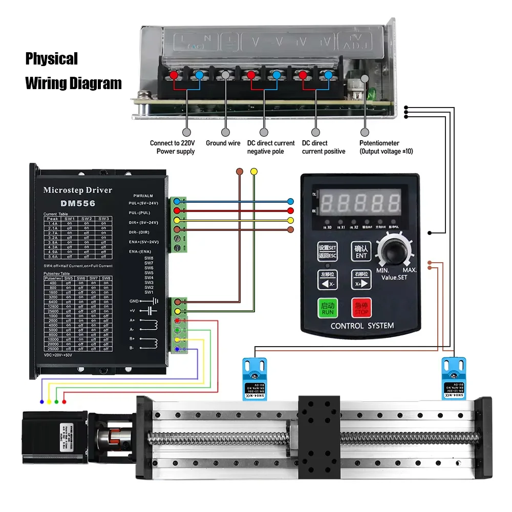 CNC Sliding Table 100mm 250mm 300mm 500mm Motorized Linear Rail Platform Nema 23 Motor Drive Kit Linear Stage XYZ Axis