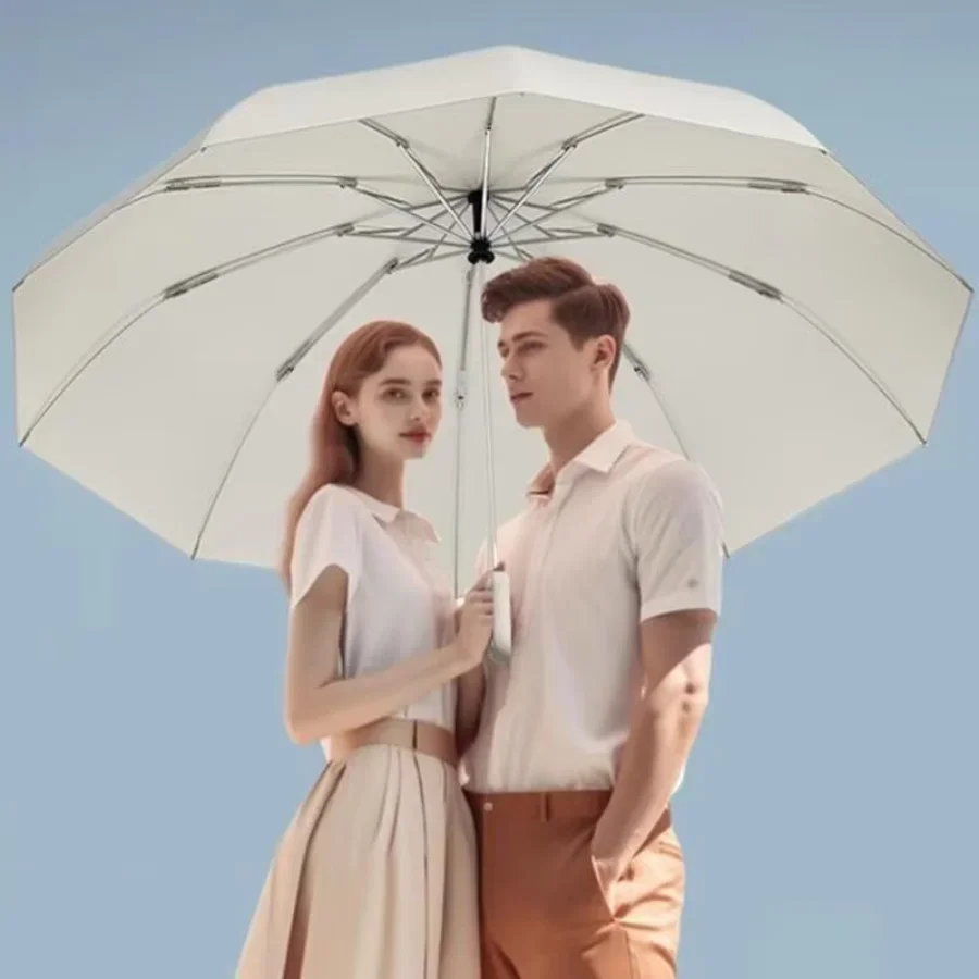 Portable Fully Automatic Umbrella With Ring Buckle Foldable Quick Storage Dual-purpose Sun Protection And Ultraviolet Protectio