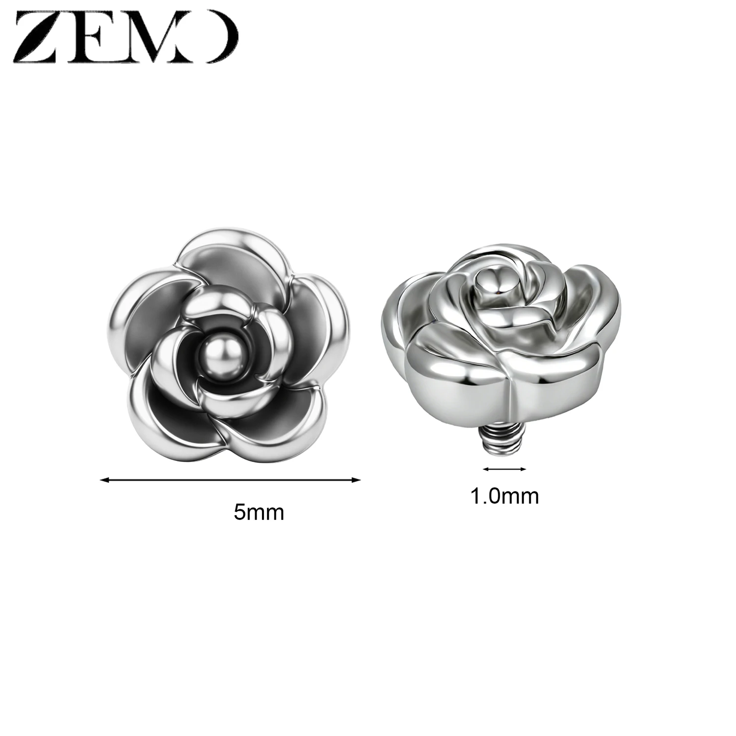 Stainless Steel Dermal Anchor Top with CZ Crystal