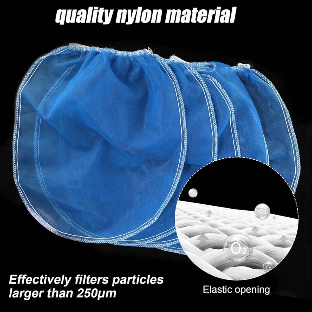 T61C_5pcs Paint Strainer Bags,Fine Mesh Paint Filter Bag Elastic Opening