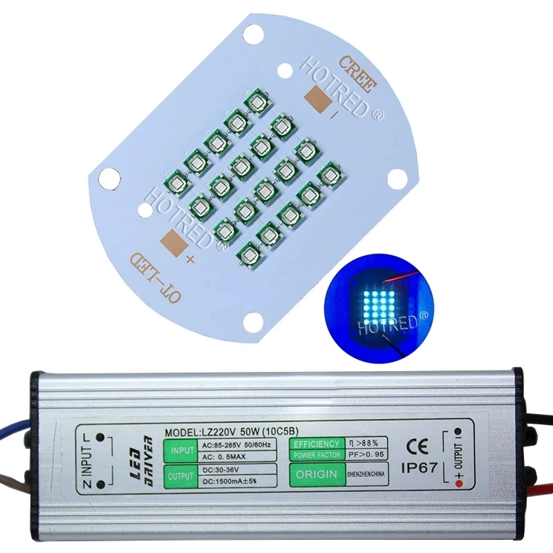 Imagem -04 - Potência uv Roxo Led Chips 3535 50w 365nm 370nm 395nm 400nm Diodo de Cobre Completo Luz Lâmpada para Cola uv Cura Tinta Clara Alta