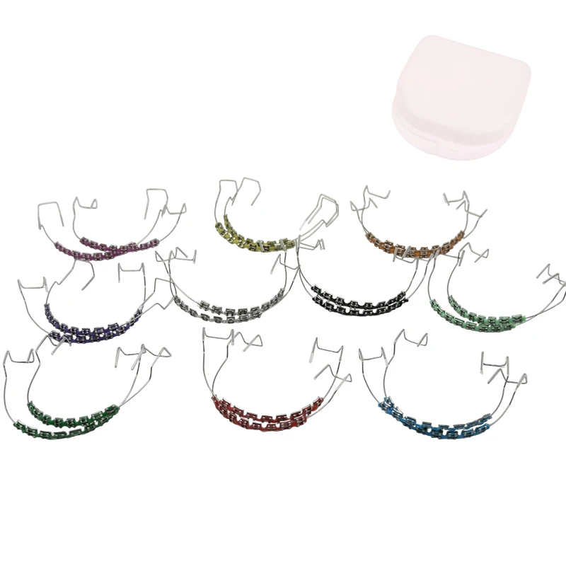 1 Pair Dentistry Brackets Braces With Hook Dental Decoration Accessories Metal Wires Colorful Orthodontic Ligature Ties