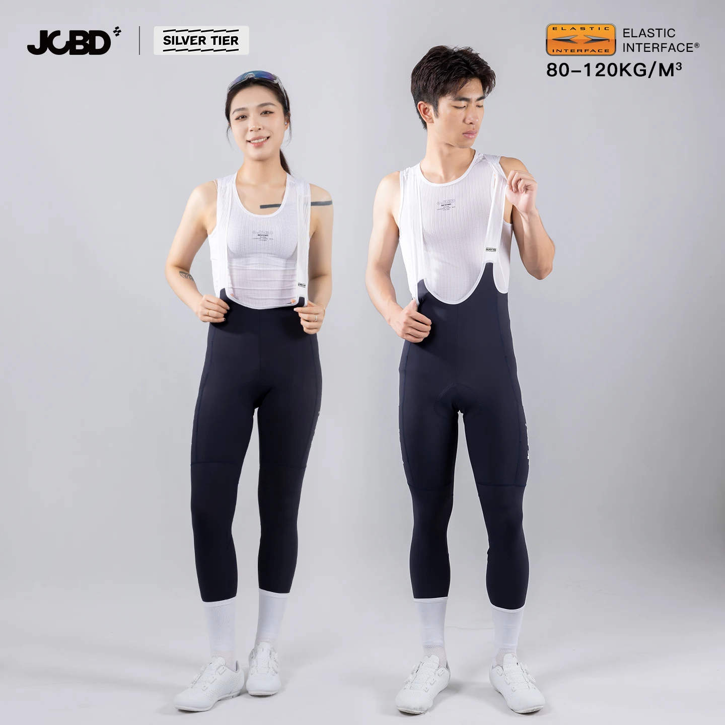 JCBD Pro Cycling Bib Tights for Men Women Spring Thin Breathable Stretch EIT Chamois Padding Shockproof Road Bike Long Pants