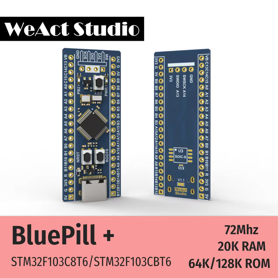 Aliexpress - WeAct STM32F103C8T6 Bluepill Plus ARM STM32 Minimum System Development Board Module