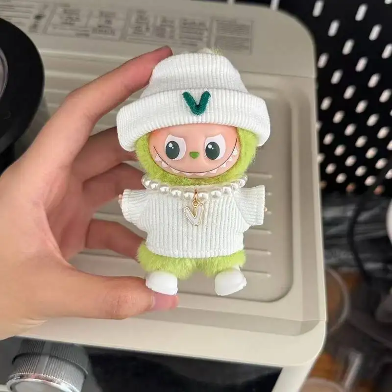 Solo para ropa de muñeca Labubu, conjunto de ropa para muñeca 4,0 de cuarta generación, conjunto de 4 piezas de ropa para muñeca para reemplazo sin muñeca