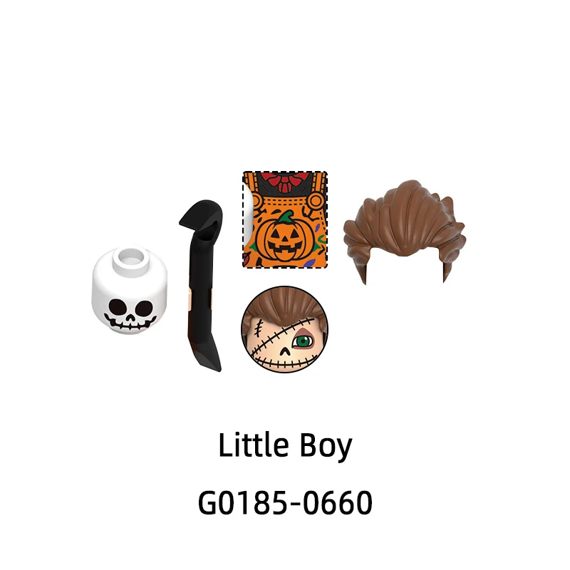 G0185 ليتل بوي الساحرة بالذئب يضحك اليقطين زومبي اليقطين رئيس هاج إيرل نموذج كتل MOC الطوب مجموعة الهدايا اللعب