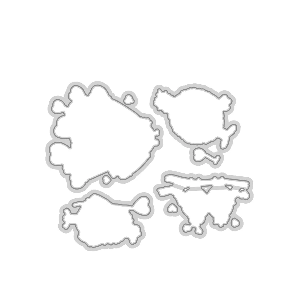 Mangocraft Little Birds & Heart Balloons Cutting Dies Clear Stamp DIY Scrapbooking Metal Dies Silicone Stamp For Cards Albums