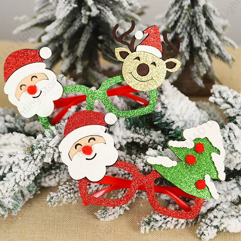 Kids Christmas Glasses Plastic Decorative Xmas Party Costume Accessory Photo Props Cosplay Party Decoration
