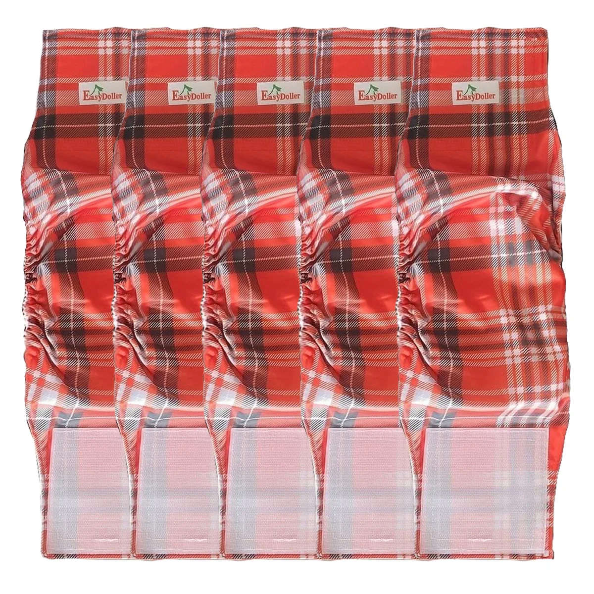 5 PCS Cute Plaid Pattern Pet Male Dog Diaper Washable Reusable Physiological Sanitary Pants Nappy Belly Band Wrap Dogs Diapers