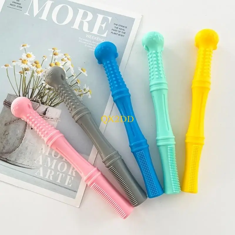 QX2D طفل مضغ أنبوب سيليكون ألعاب Teether Teoth